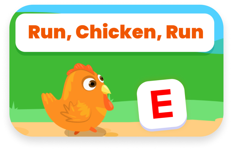 Free Chicken Letter Run phonics game to play for kids on ABCmouse.com. 