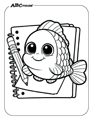 Free fish coloring page from ABCmouse.com. 