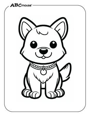 Free printable dog coloring page from ABCmouse.com. 