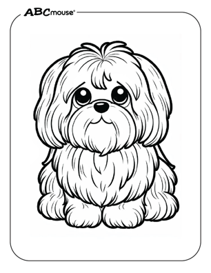 Free printable dog coloring page from ABCmouse.com. 