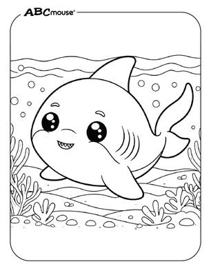 Free printable shark coloring page from ABCmouse.com.  