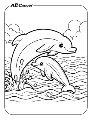 Free printable dolphin coloring pages for kids from ABCmouse.com. 
