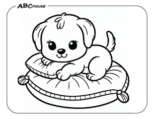 Free printable puppy coloring page from ABCmouse.com. 