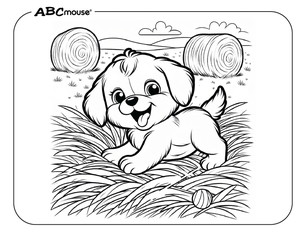 Free printable puppy coloring page from ABCmouse.com. 
