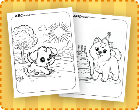 Free printable dog coloring pages from ABCmouse.com. 