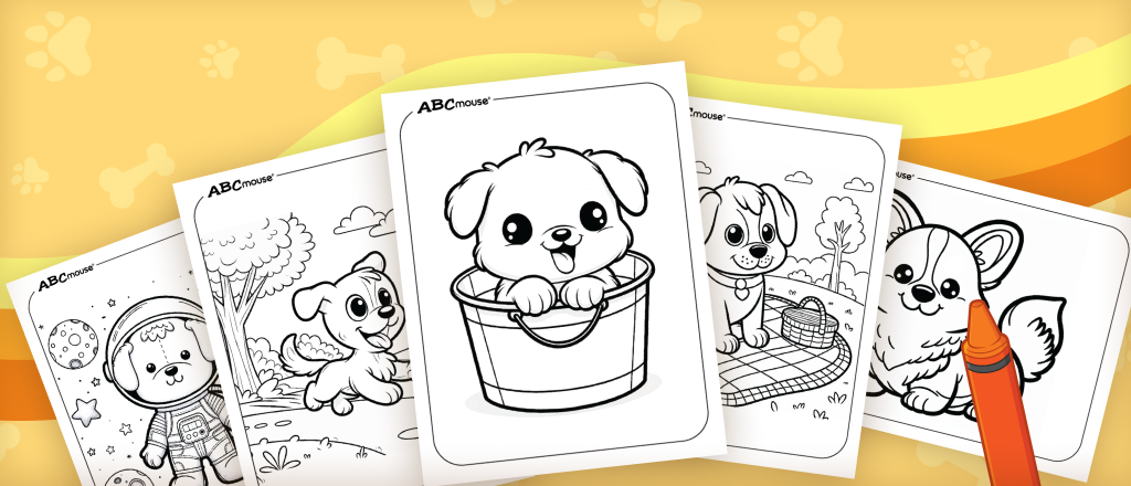 Free printable dog coloring pages from ABCmouse.com. 