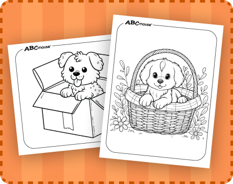 Free printable puppy coloring pages from ABCmouse.com. 