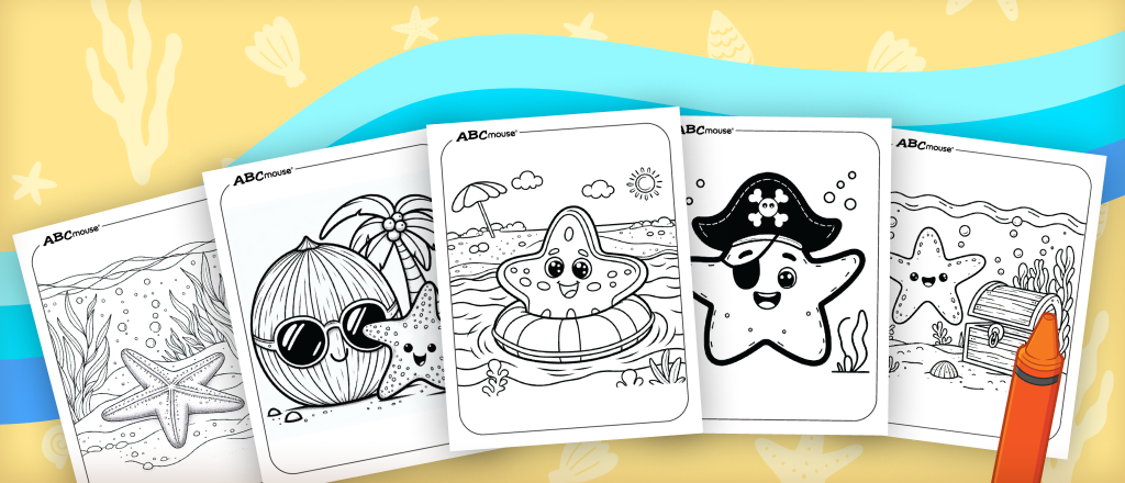 Free printable starfish coloring pages from ABCmouse.com. 