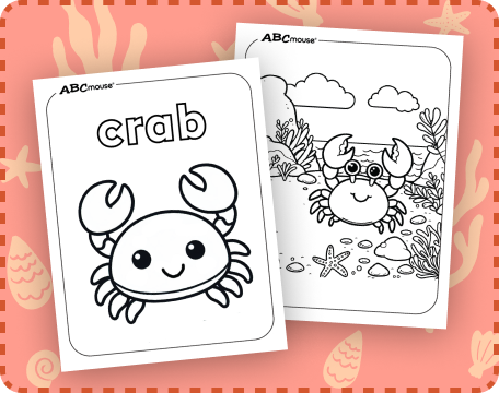 Free printable crab coloring pages from ABCmouse.com. 