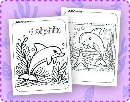 Free printable dolphin coloring pages from ABCmouse.com. 