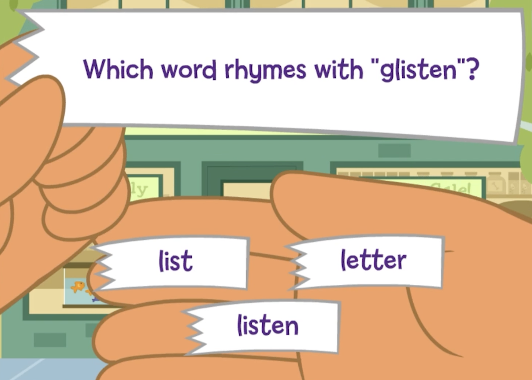 Screen capture of the game Misaki's Sight Word Surpriese by ABCmouse.com. 