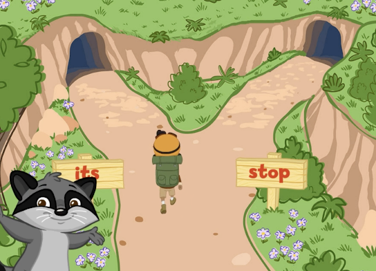 Screen shot of a fun sight word game called 'Carla's Word Path' from ABCmouse.com. 