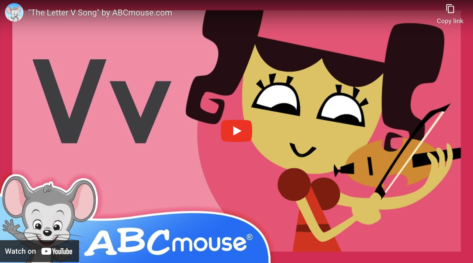 Free letter v song from ABCmouse.com. 