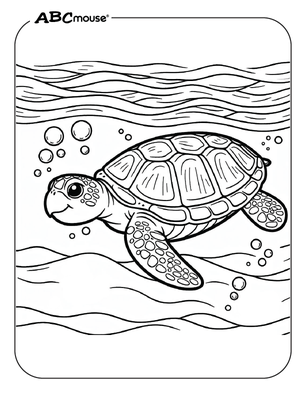 Free printable sea turtle coloring page from ABCmouse.com. 
