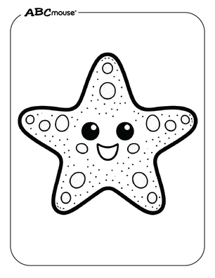 Free printable starfish coloring page from ABCmouse.com. 