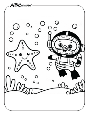 Free printable starfish coloring page from ABCmouse.com. 