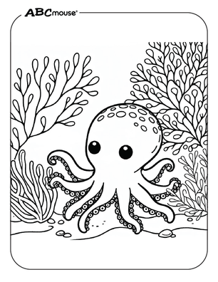 Free printable octopus coloring page from ABCmouse.com. 