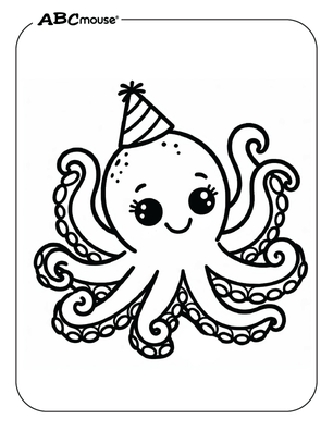 Free printable octopus coloring page from ABCmouse.com. 