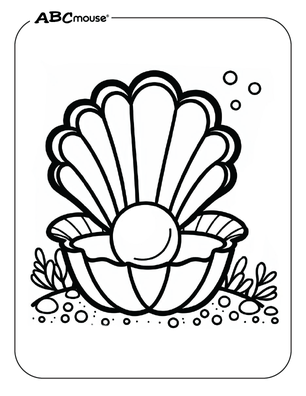 Free printable sea shell coloring page from ABCmouse.com. 