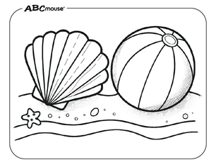 Free printable sea shell coloring page from ABCmouse.com. 