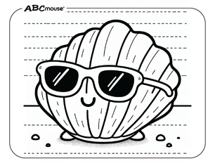 Free printable sea shell coloring page from ABCmouse.com. 