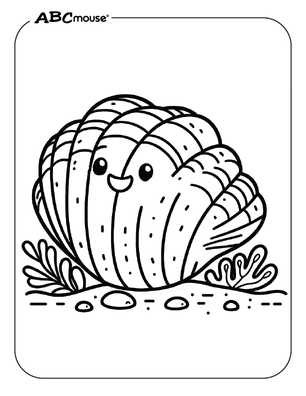 Free printable sea shell coloring page from ABCmouse.com. 