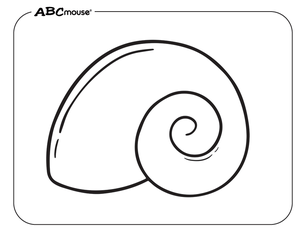 Free printable sea shell coloring page from ABCmouse.com. 