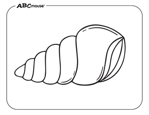 Free printable sea shell coloring page from ABCmouse.com. 