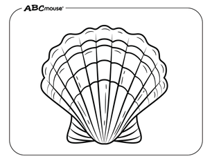 Free printable sea shell coloring page from ABCmouse.com. 