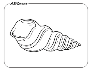 Free printable sea shell coloring page from ABCmouse.com. 