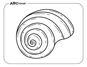 Free printable sea shell coloring page from ABCmouse.com. 