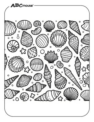 Free printable sea shell coloring page from ABCmouse.com. 