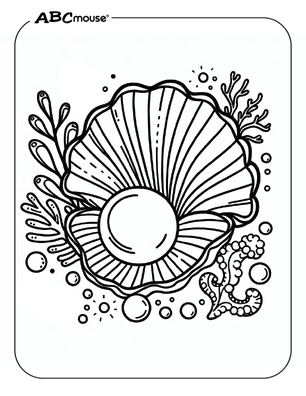 Free printable sea shell coloring page from ABCmouse.com. 