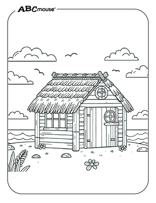 House on the beach free coloring page from ABCmouse.com.