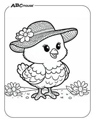 Free printable chicken coloring book page from ABCmouse.com. 