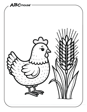 Free printable chicken coloring book page from ABCmouse.com. 