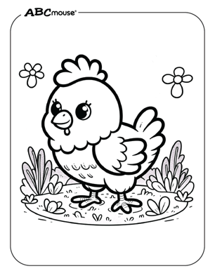 Free printable chicken coloring book page from ABCmouse.com. 