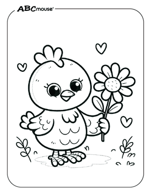 Free printable chicken coloring book page from ABCmouse.com. 