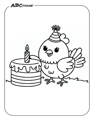 Free printable chicken coloring book page from ABCmouse.com. 