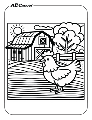 Free printable chicken coloring book page from ABCmouse.com. 