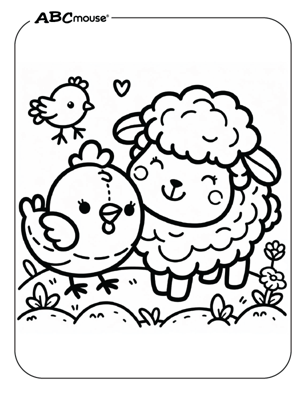 Free printable chicken coloring book page from ABCmouse.com. 