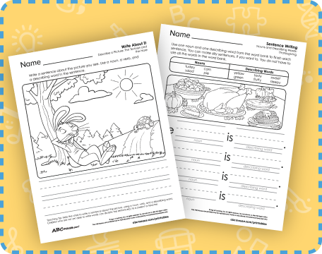 Free printable noun, verb, and adverb worksheets from ABCmouse.com. 