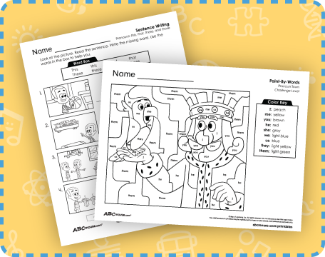 Free printable pronoun worksheets from ABCmouse.com. 