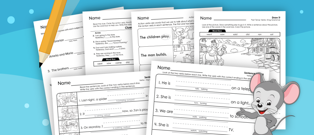 Free printable verb worksheets from ABCmouse.com. 