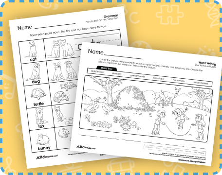 Free printable noun worksheets for kids from ABCmouse.com. 