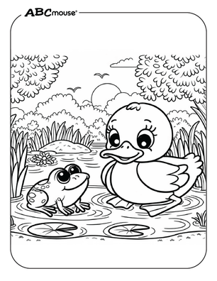 Free printable duck coloring page from ABCmouse.com. 