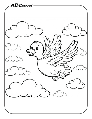 Free printable duck coloring page from ABCmouse.com. 