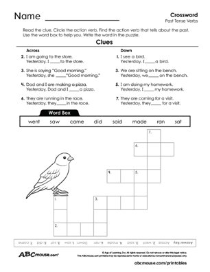 Free printable verb worksheet from ABCmouse.com. 