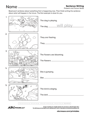 Free printable verb worksheet from ABCmouse.com. 