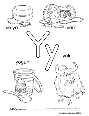 Free printable black and white coloring poster from ABCmouse.com. 